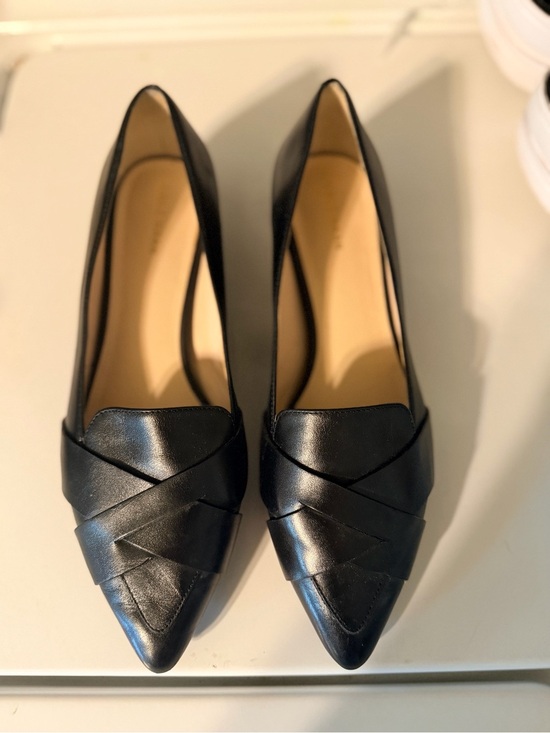 Cole Haan Shoes - Like new Cole Haan Black Pointed Toe Leather Woven Flats Women’s sz 7.5